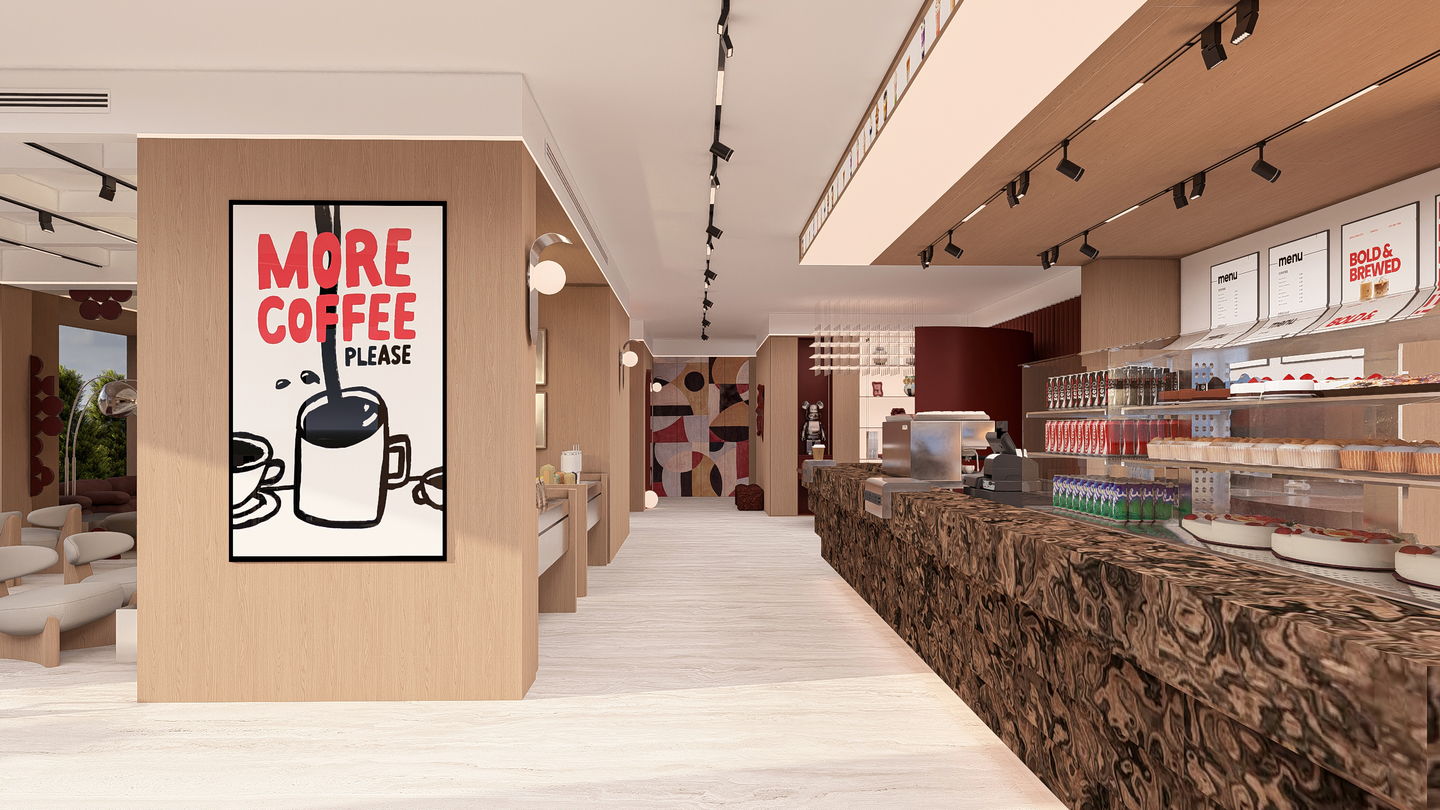 VERA COFFEE kahve barı ve pastane vitrini